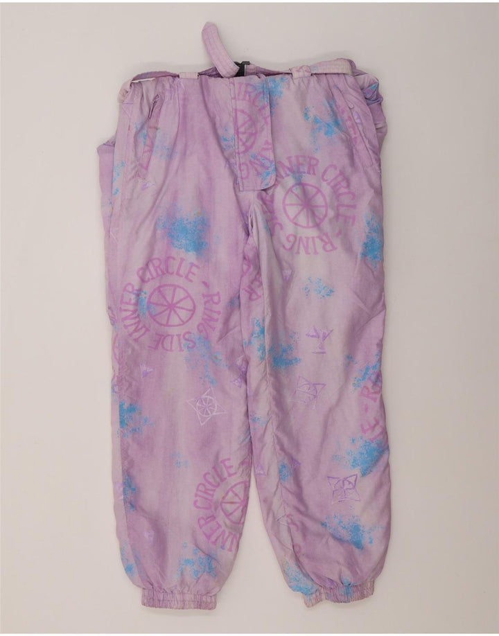 vintage Womens Graphic Ski Combinaison UK 14 Moyen Violet