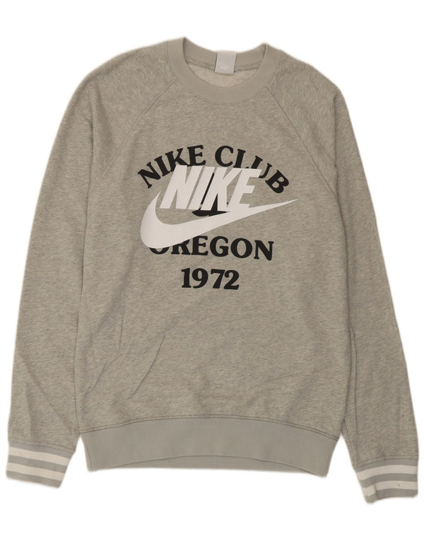 Nike Mens Graphic Sweatshirt Jumper XS Gris Coton