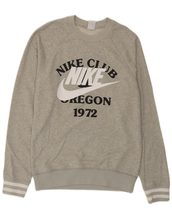 Nike Mens Graphic Sweatshirt Jumper XS Gris Coton