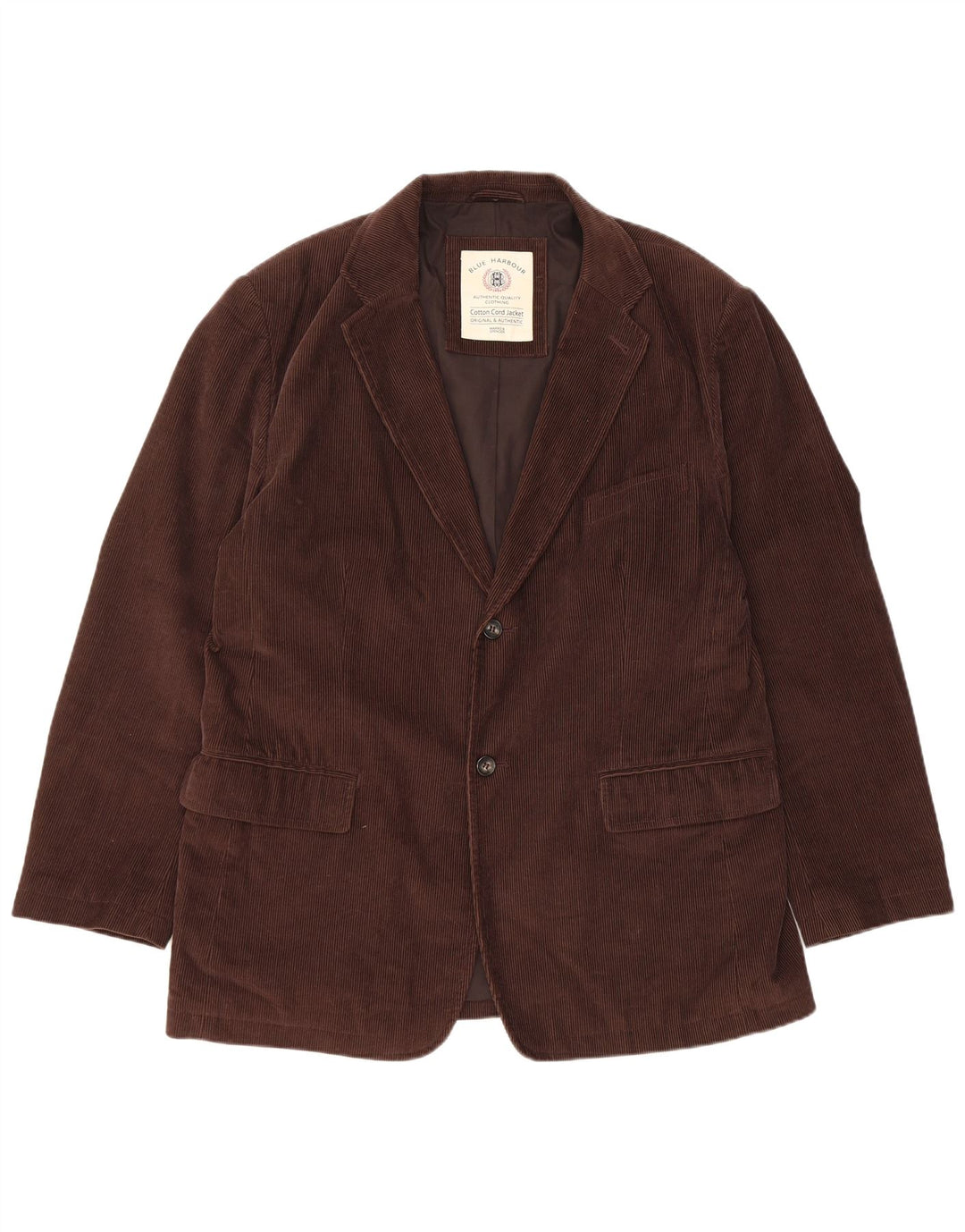 Marks & Spencer Veste blazer en velours côtelé à 2 boutons pour homme UK 40 Large Marron