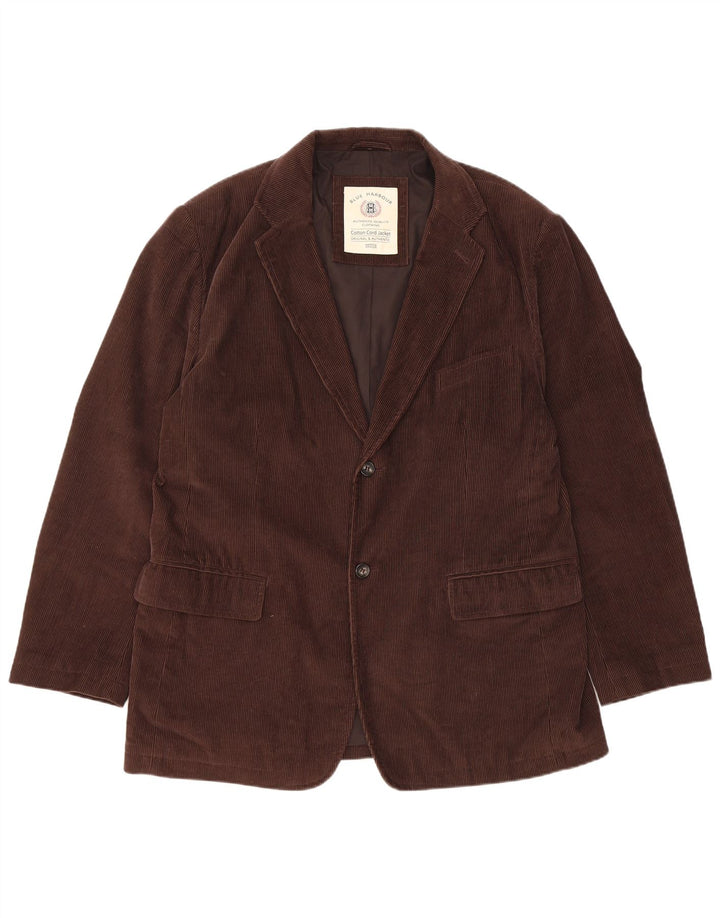 Marks & Spencer Veste blazer en velours côtelé à 2 boutons pour homme UK 40 Large Marron