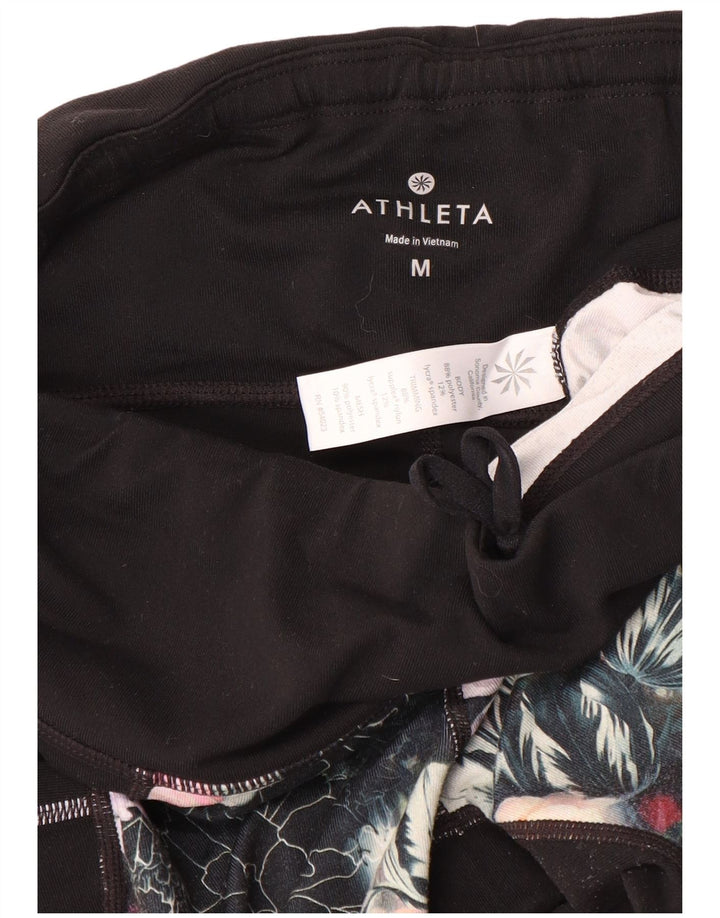Athleta Leggings courts pour femme UK 44 Polyester floral noir moyen