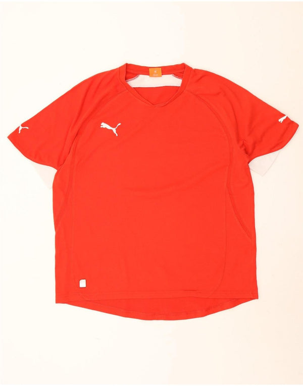 Puma T-Shirt Top XL Homme Rouge Colourblock