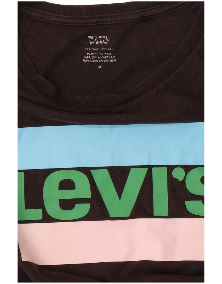 Levi's T-Shirt Graphique Femme UK 14 Noir Moyen