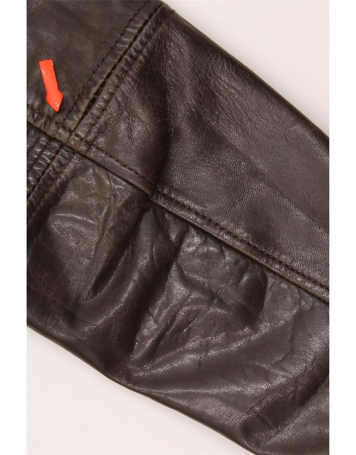 On Spirit Veste en Cuir Bomber Homme IT 48 Cuir Marron Moyen