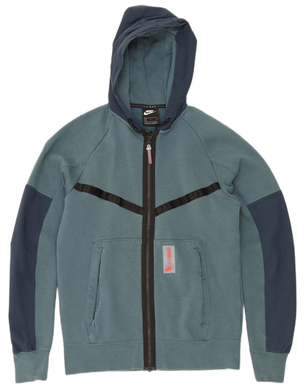 Nike Pull à capuche zippé pour homme Petit polyester color block bleu