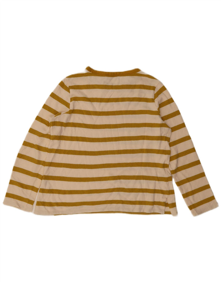 Marks & Spencer Haut à manches longues pour femme UK 12 Coton rayé jaune moyen