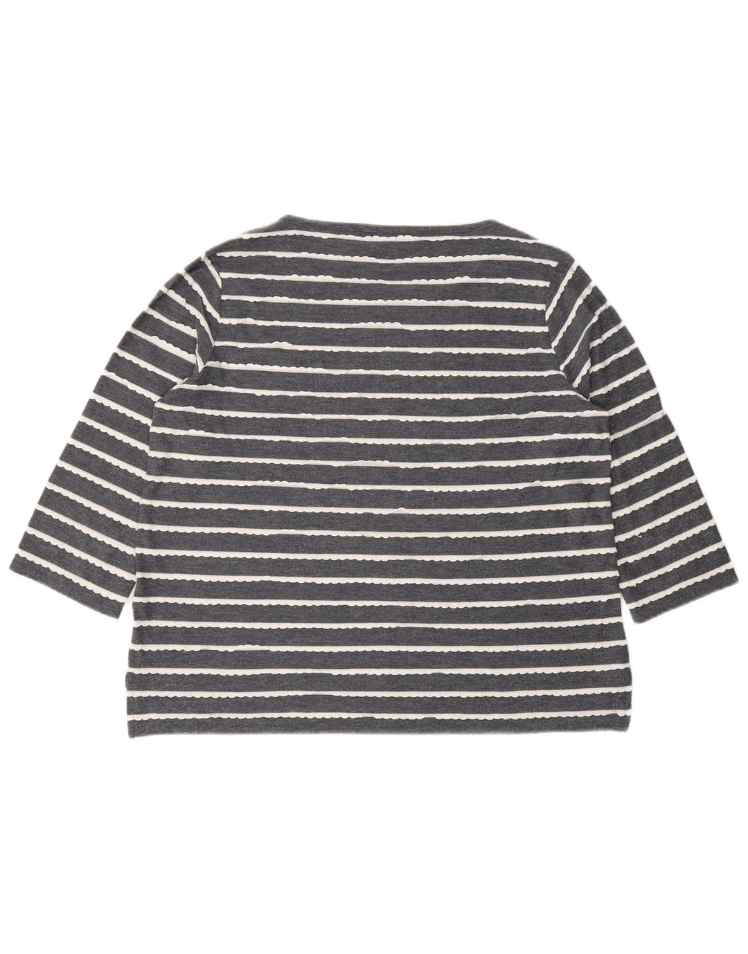 Marks & Spencer Haut pour femme à manches 3/4 UK 14 Large Viscose rayée grise