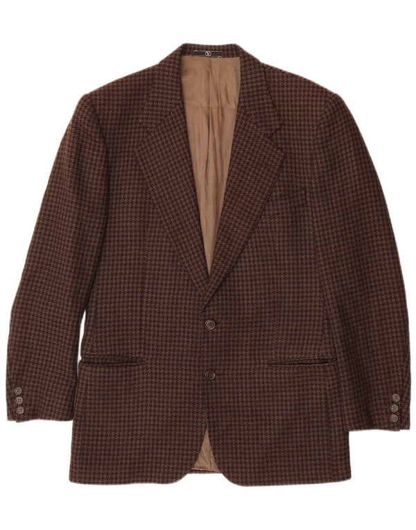 Valentino Veste Blazer Homme UK 38 Marron Moyen Pied-de-Poule Classique