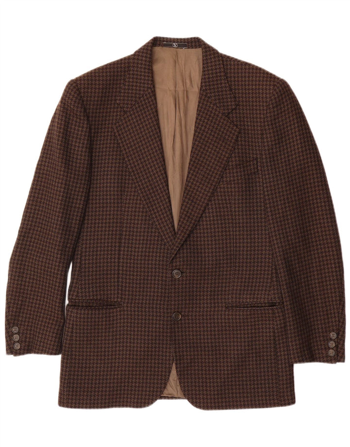 Valentino Veste Blazer Homme UK 38 Marron Moyen Pied-de-Poule Classique
