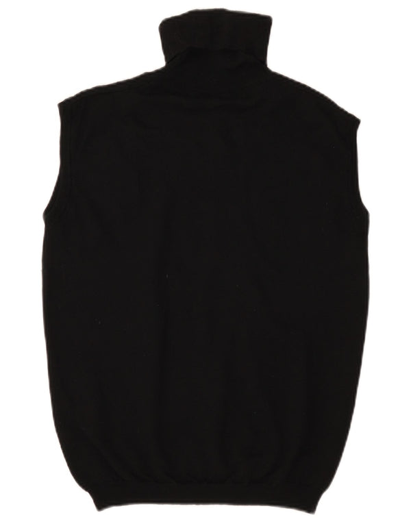 Trussardi Femme Gilet Débardeur UK 14 Large Noir Laine Mérinos