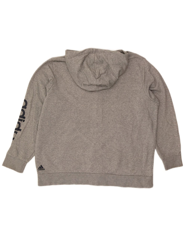 Adidas Pull à capuche zippé graphique pour homme 2XL Gris moucheté