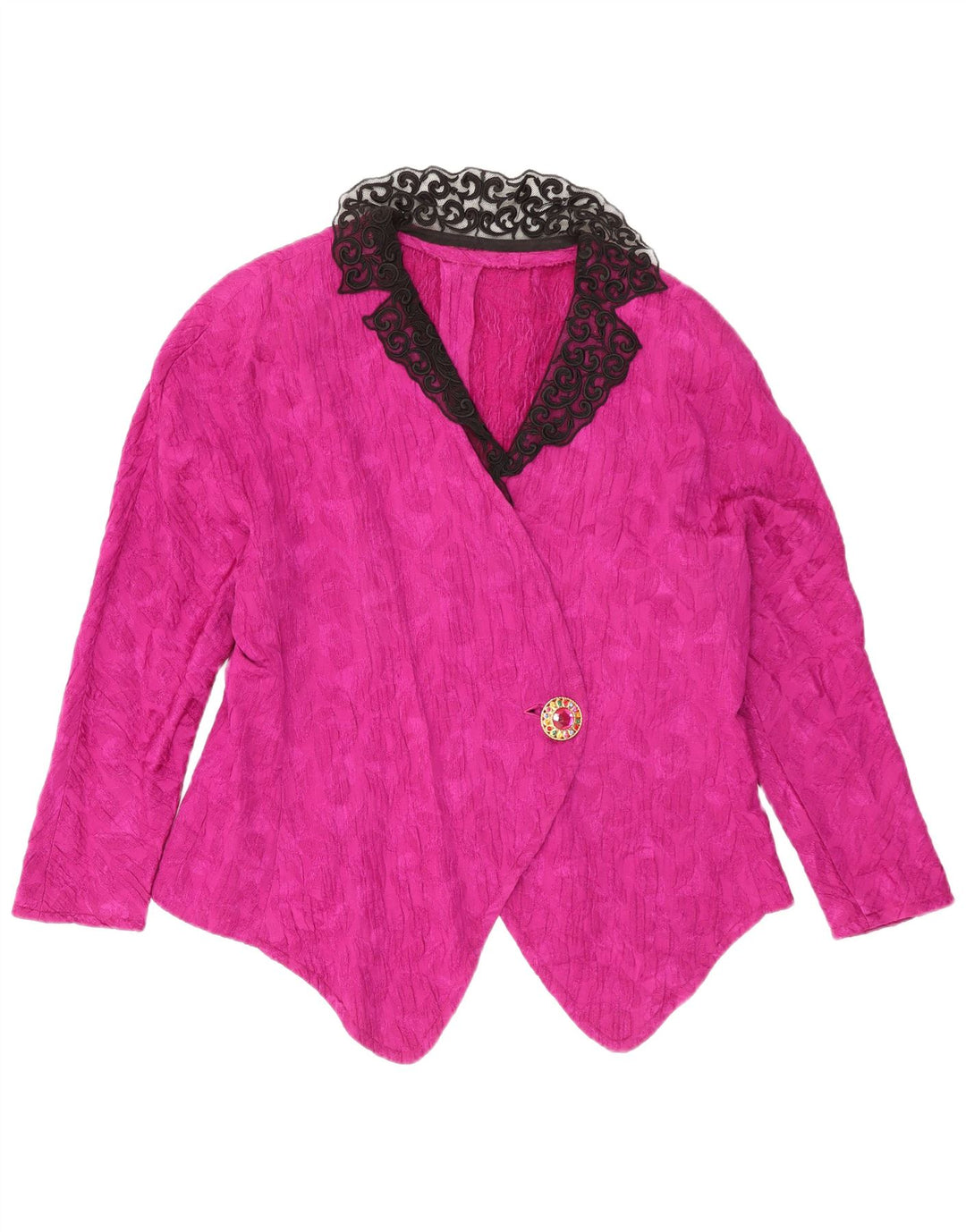 vintage Femmes 1 Bouton Blazer Veste UK 16 Grand Rose