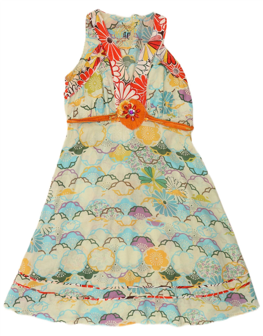 DESIGUAL Robe trapèze graphique pour femme EU 40 Medium Multicolore Floral