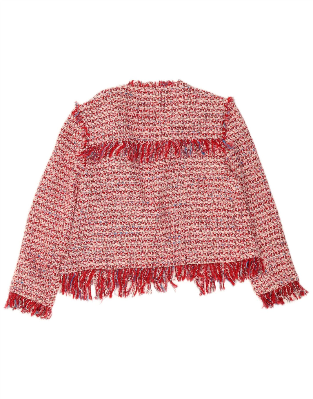 Zara Veste Boléro Ouverte Femme UK 16 Large Rouge Moucheté