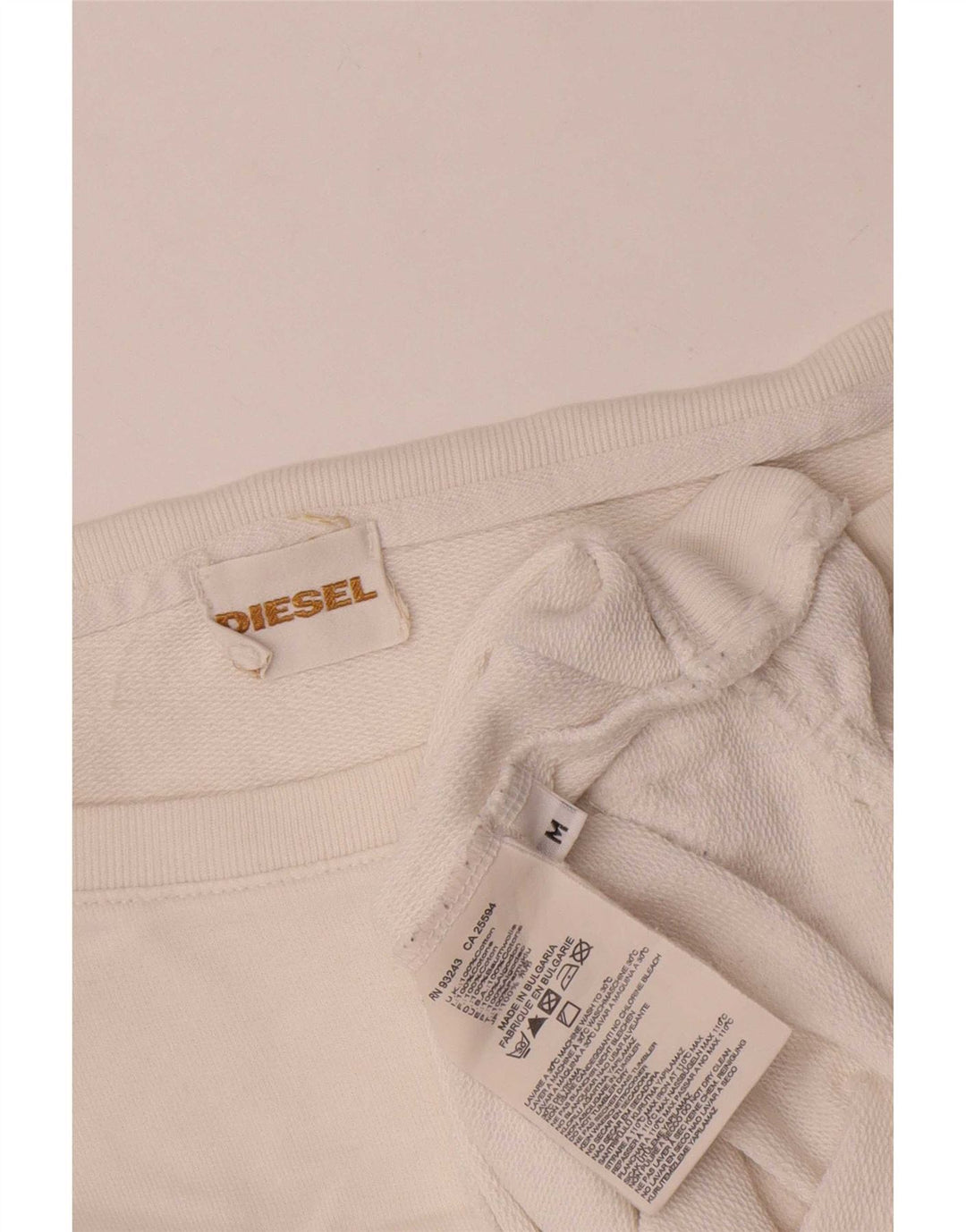 Diesel Sweat-shirt surdimensionné pour femme UK 14 en coton blanc moyen