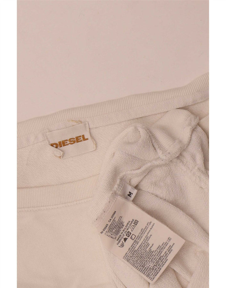 Diesel Sweat-shirt surdimensionné pour femme UK 14 en coton blanc moyen