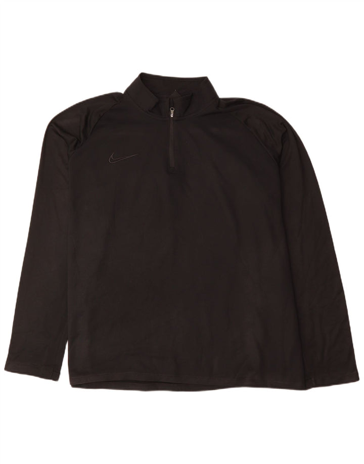 Nike Hommes Dri Fit Zip Neck Pull Survêtement Top 2XL Noir Polyester