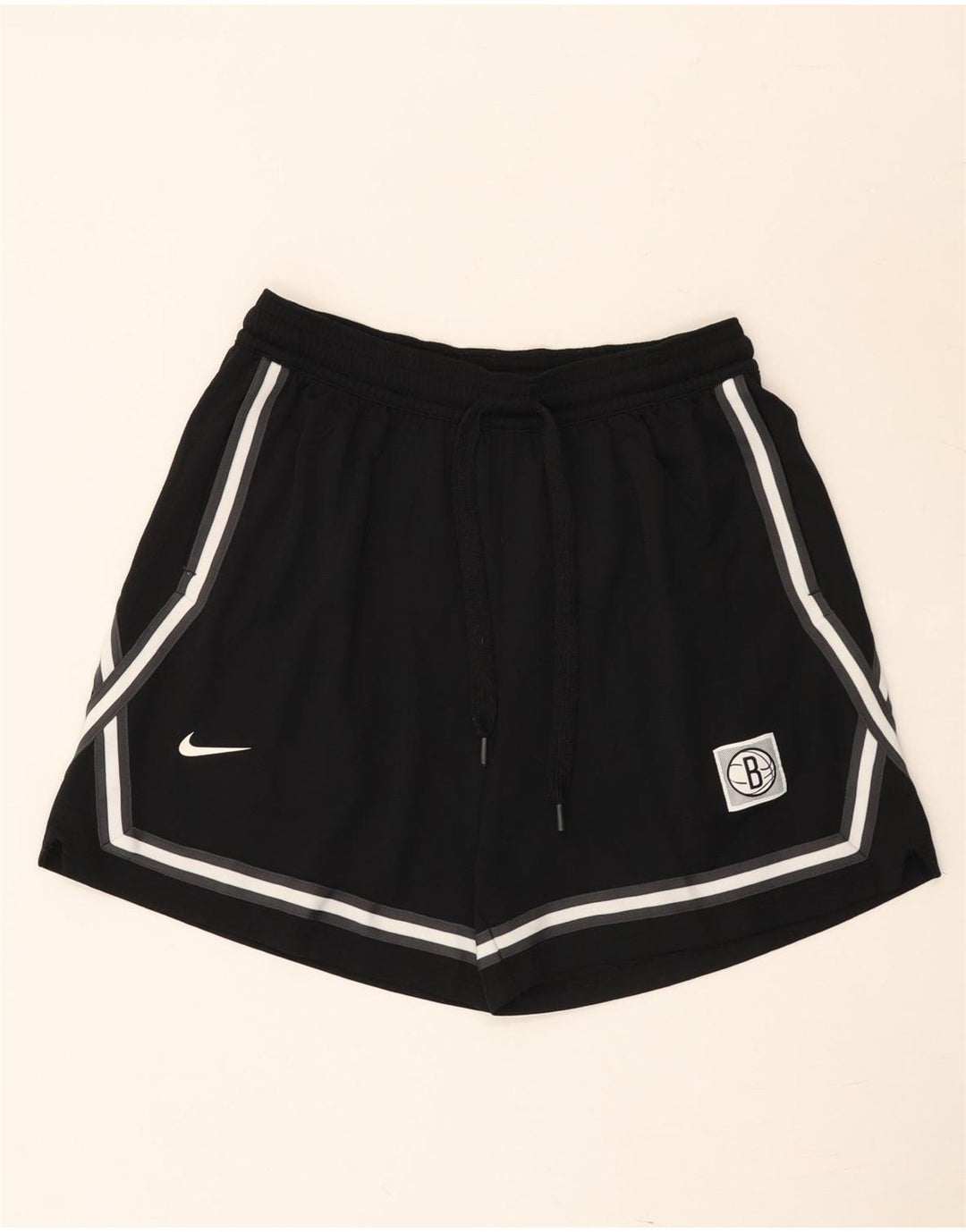 Nike Brooklyn Nets Short de sport pour homme Taille L Noir rayé