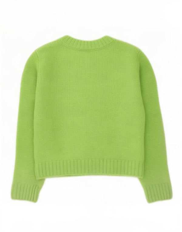 Zara Pull court à col rond pour femme UK 10 Petit Vert