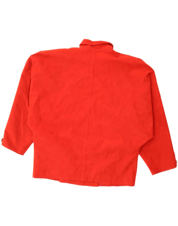 VINTAGE Veste blazer surdimensionnée à double boutonnage pour femme UK 20 2XL Rouge