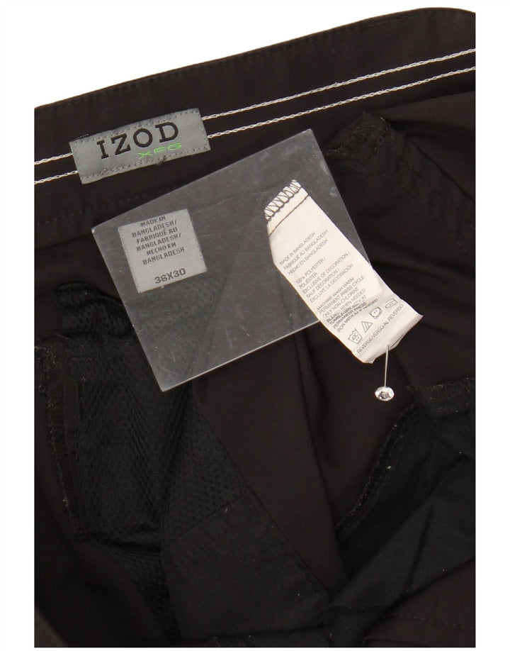 IZOD Pantalon Chino Droit Homme W36 L30 Noir Polyester