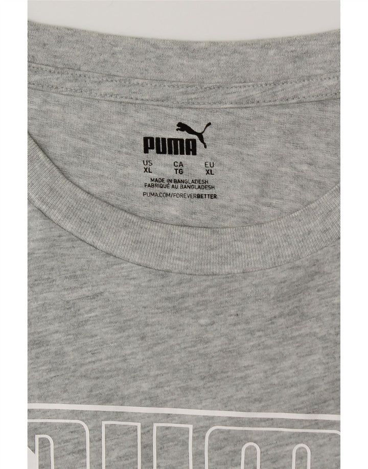 PUMA T-Shirt Graphique Homme XL Gris Chiné