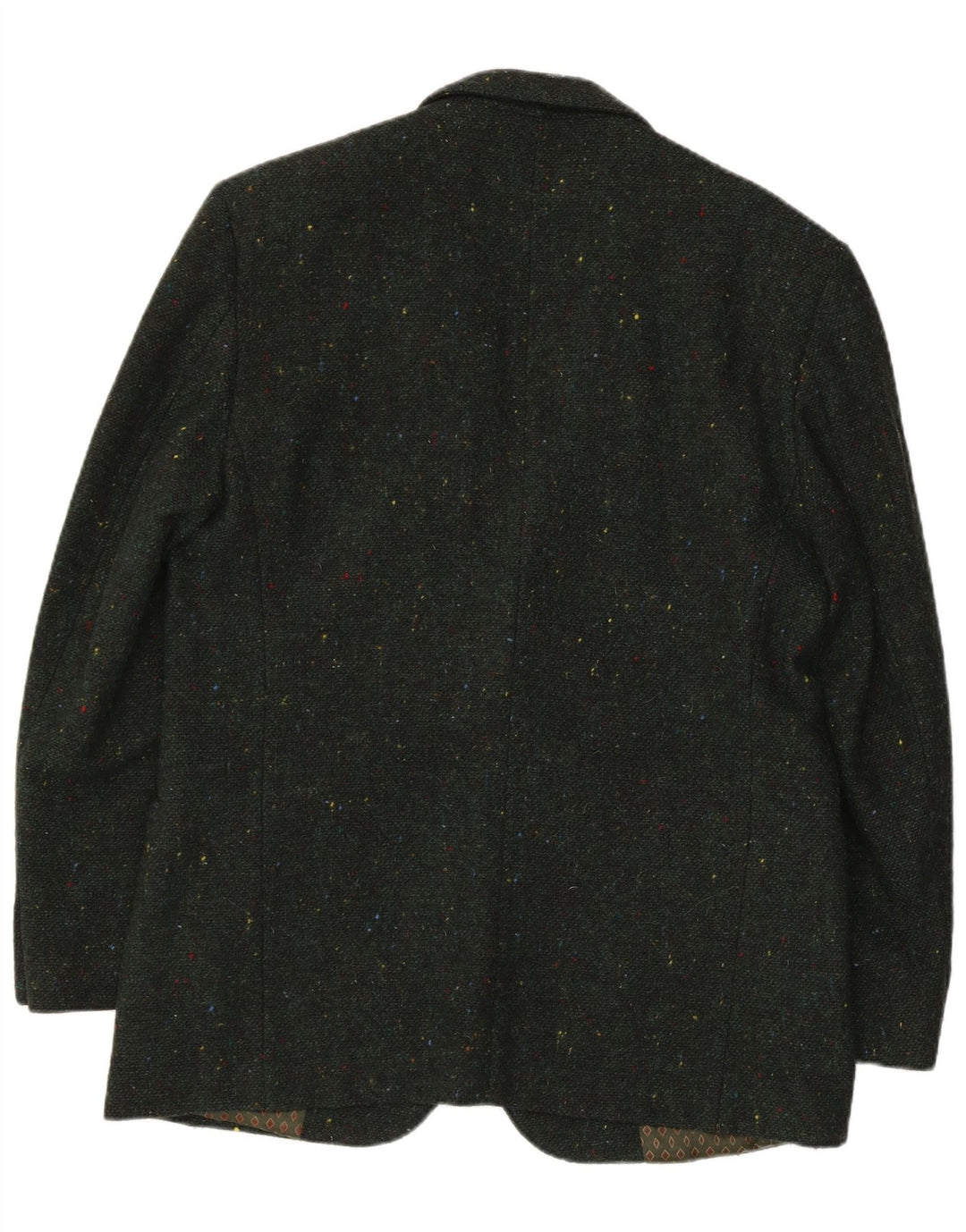 Benetton Veste Blazer 2 Boutons Homme IT 50 Grande Laine Mouchetée Verte