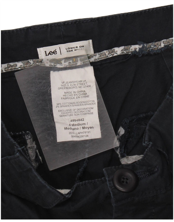 Lee Pantalon Capri Taille Basse Femme US 4 Small W28 L20 Bleu Marine Coton