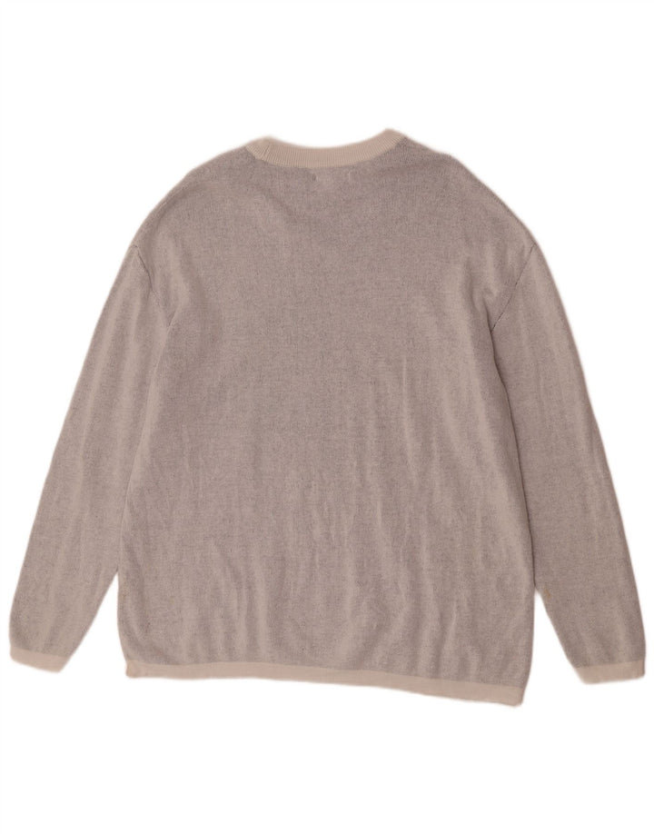 Zara Pull Graphic Boat Neck Jumper Homme Gris Moyen Coton