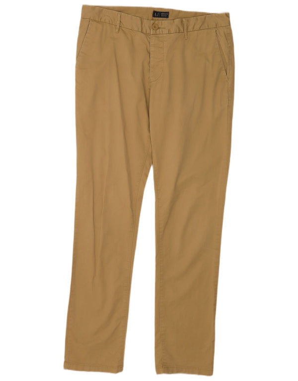 Armani Pantalon Chino Slim Homme EU 50 Large W36 L32 Coton Beige