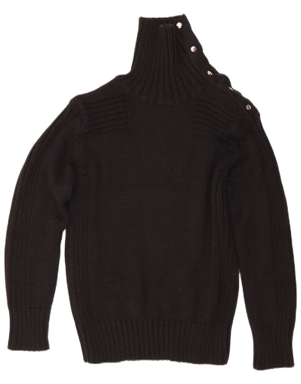 Sonny Bono Pull col roulé pour femme UK 20 2XL Laine mérinos noire