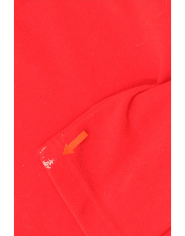 Adidas Pull polaire graphique à col zippé pour femme UK 16 Large Rouge Polyester