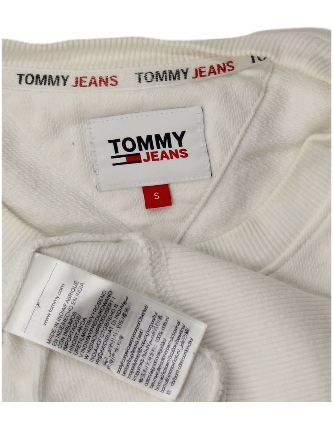 Tommy Hilfiger Sweat-shirt graphique pour homme Petit coton blanc