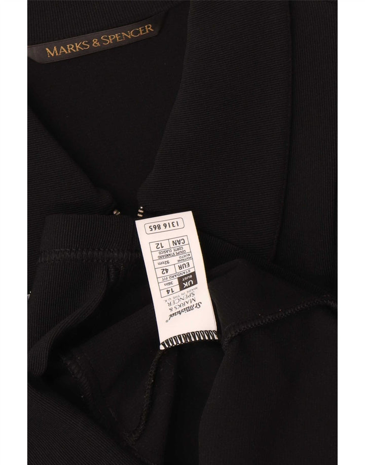 Marks & Spencer Veste blazer zippée pour femme UK 14 Medium Black Nylon