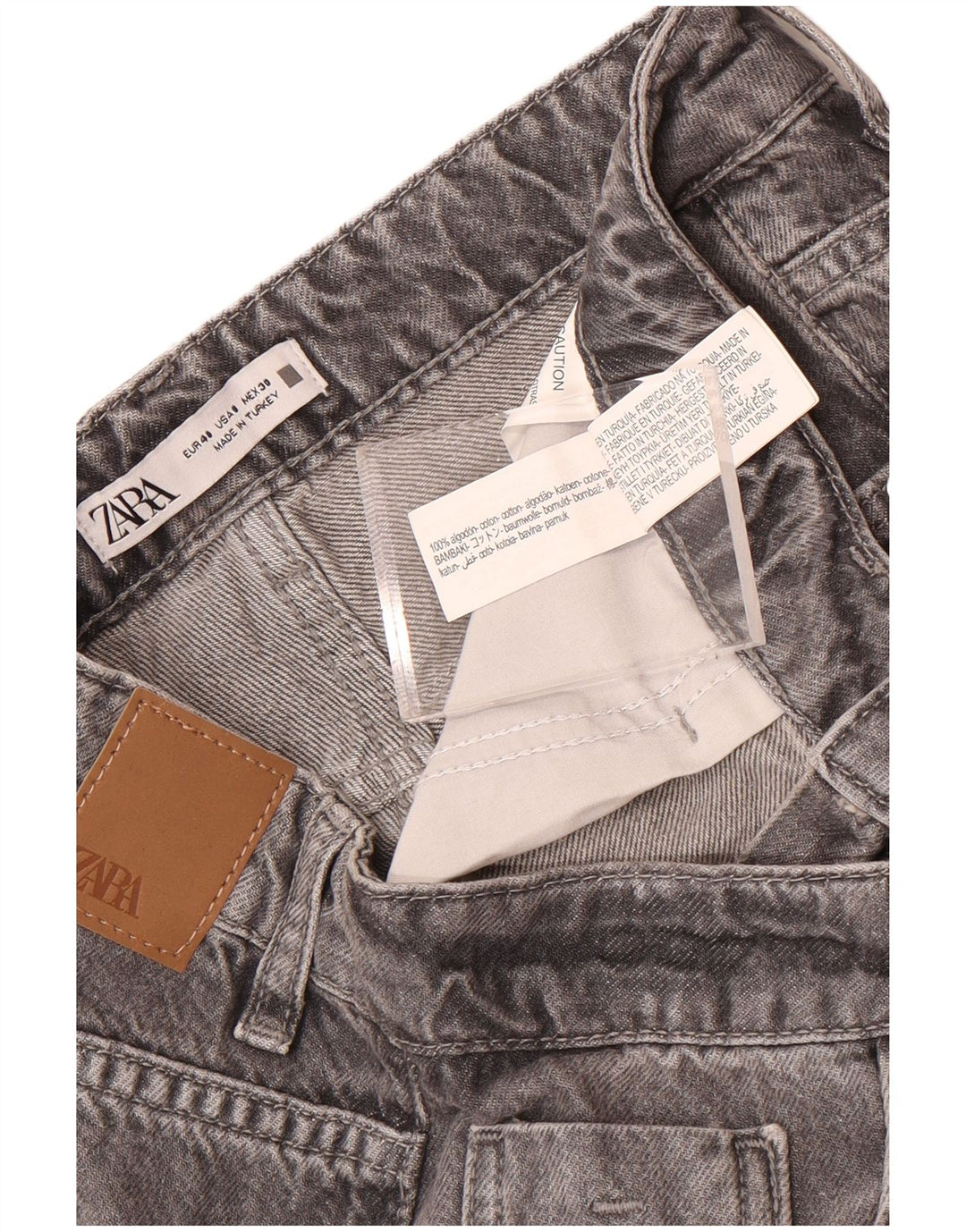 Zara Jean court pour femme EU 40 Medium W30 L25 Gris Coton