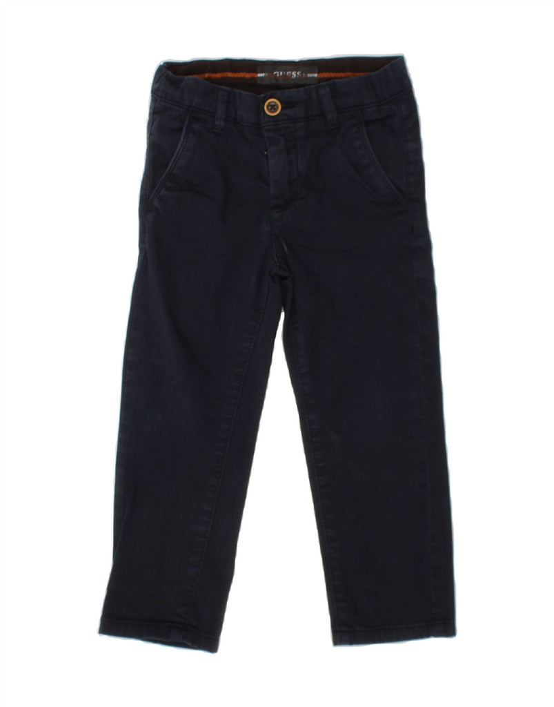 GUESS Boys Straight Chino Trousers 2-3 Years W20 L15 Navy Blue Vintage Guess and Second-Hand Guess from Messina Hembry 