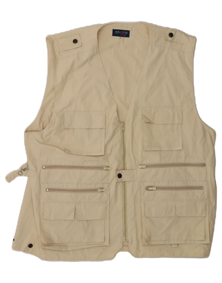 BALL ON Mens Utility Gilet XL Beige Cotton Vintage Ball On and Second-Hand Ball On from Messina Hembry 
