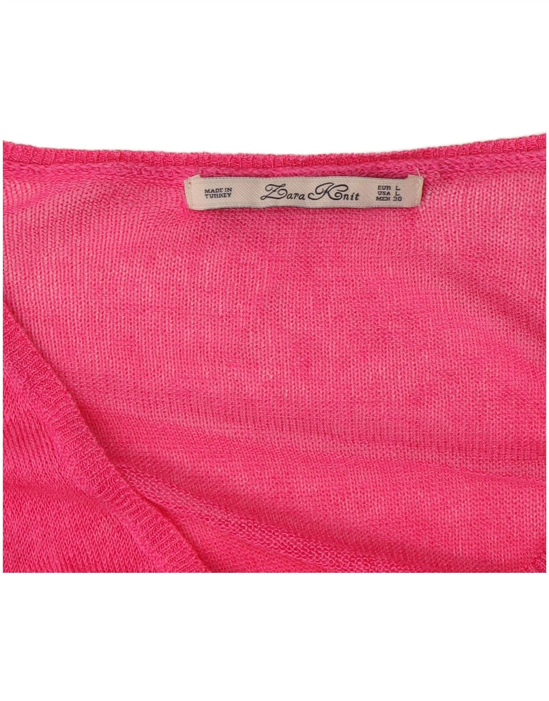 Zara Pull col V pour femme UK 16 Large Rose
