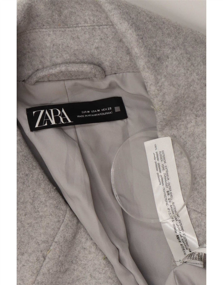 Pardessus surdimensionné à manches 3/4 Zara pour femme UK 14 Polyester gris moyen