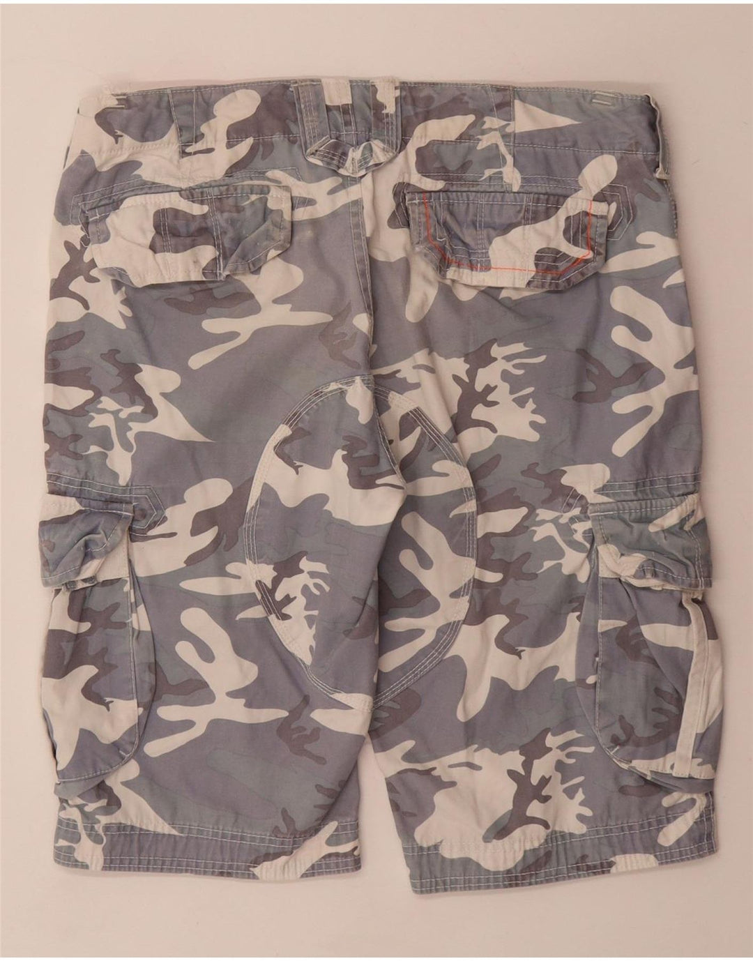 SUPERDRY Short Cargo Homme Petit W32 Gris Camouflage Coton