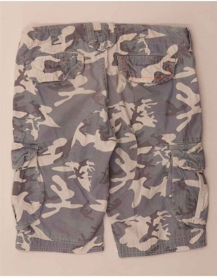 SUPERDRY Short Cargo Homme Petit W32 Gris Camouflage Coton