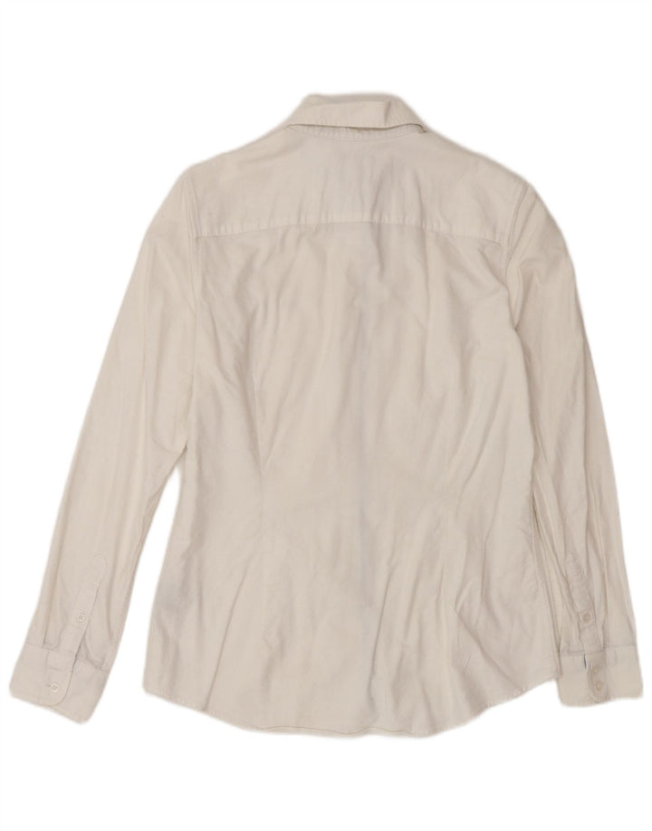 CREW CLOTHING Chemise coupe classique pour femme UK 8 Petit coton blanc