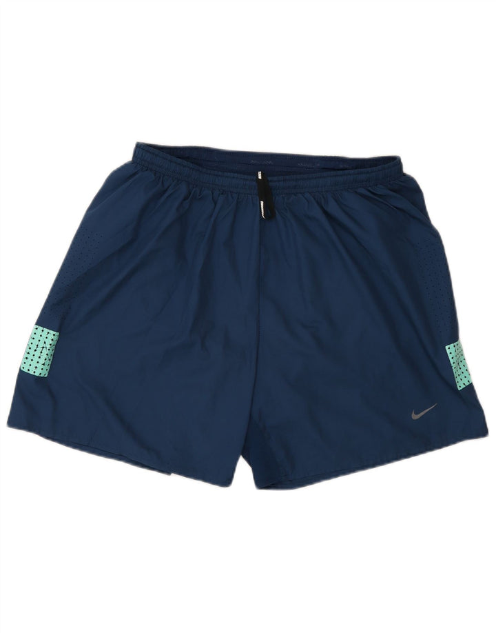 Nike Short de sport coupe classique en polyester color block bleu moyen pour homme