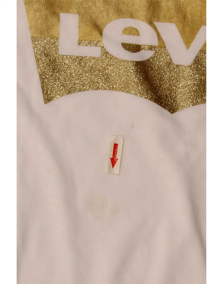 Levi's T-Shirt Graphique Femme UK 10 Small Blanc