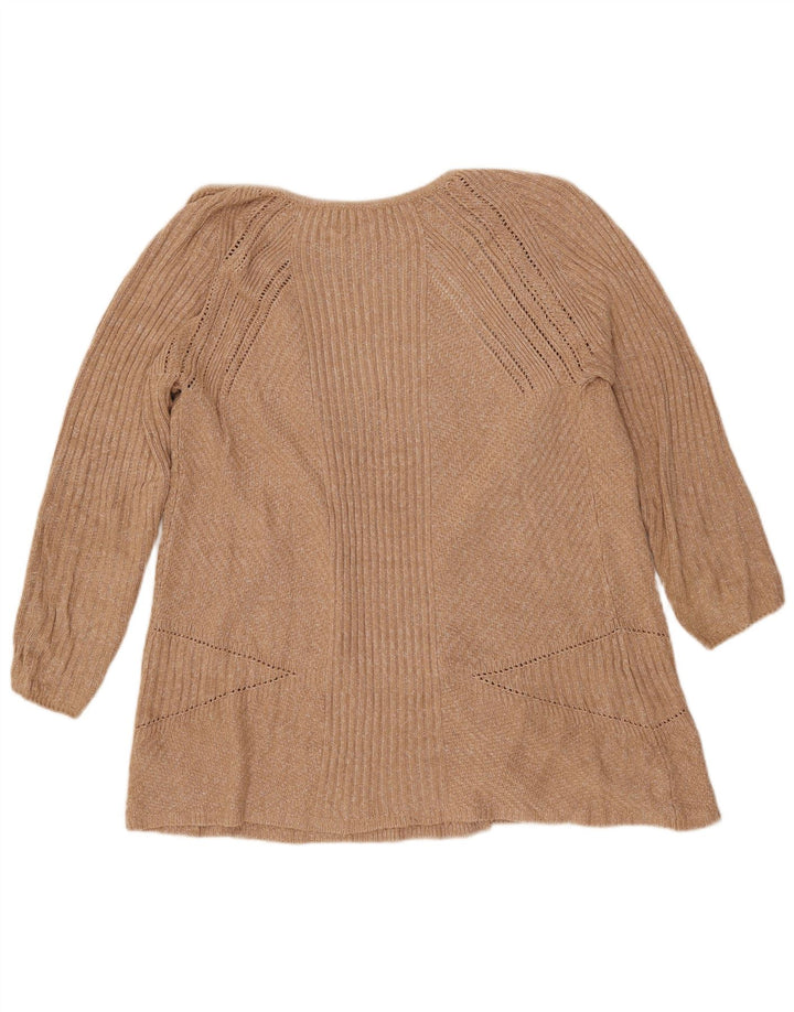 Marks & Spencer Pull cardigan surdimensionné pour femme UK 10 Petit beige moucheté