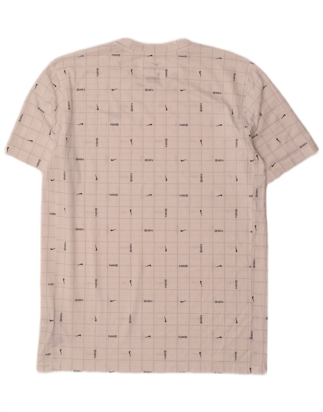 Nike Hommes Dri Fit Graphic T-Shirt Top Blanc Moyen à Carreaux Polyester
