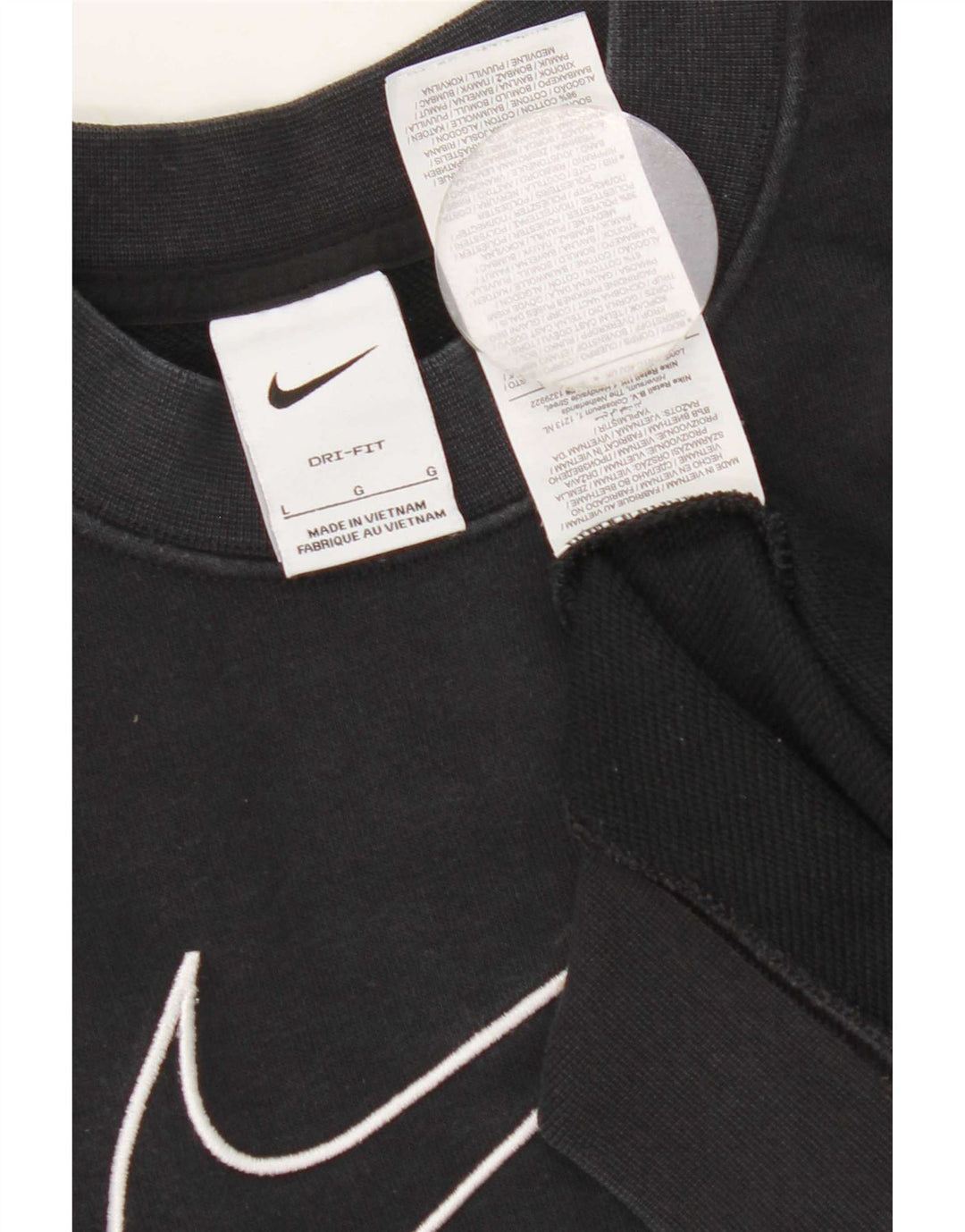 Nike Hommes Dri Fit Graphic Sweatshirt Jumper Grand Noir Coton
