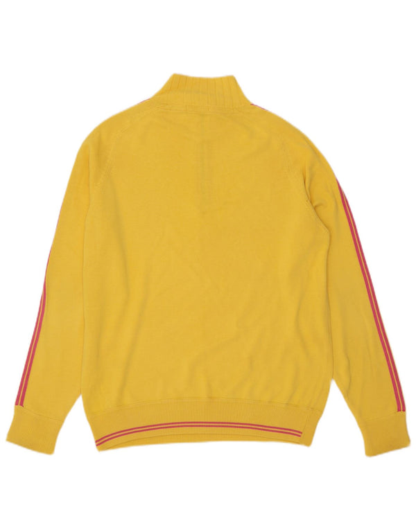 Sergio Tacchini Pull col zippé pour homme en coton rayé jaune grand