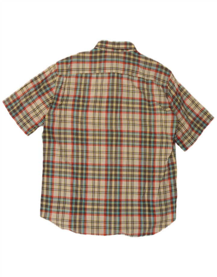 Pal Zileri Chemise à manches courtes pour homme Taille 42 Grand plaid multicolore